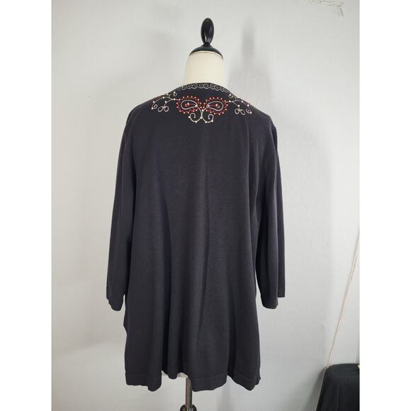 Maggie Barnes Beaded Cardigan 2-Pc Sweater Tank Set 2X Black Boho Artsy Evening - Picture 9 of 15